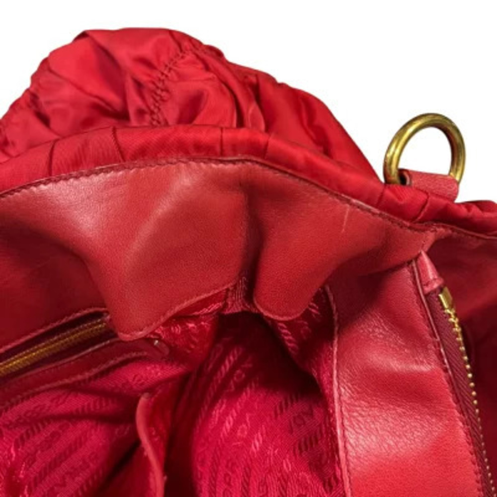 Prada Tessuto Gaufre red ruched Shoulder bag - Picture 8 of 8